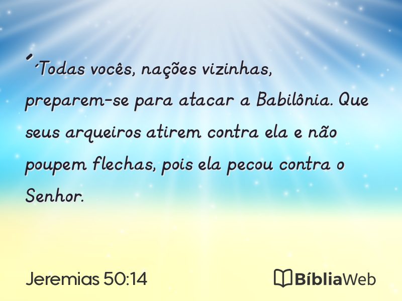 Jeremias 50:14 em imagem para compartilhar