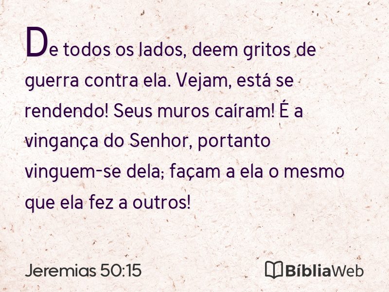 Jeremias 50:15 em imagem para compartilhar