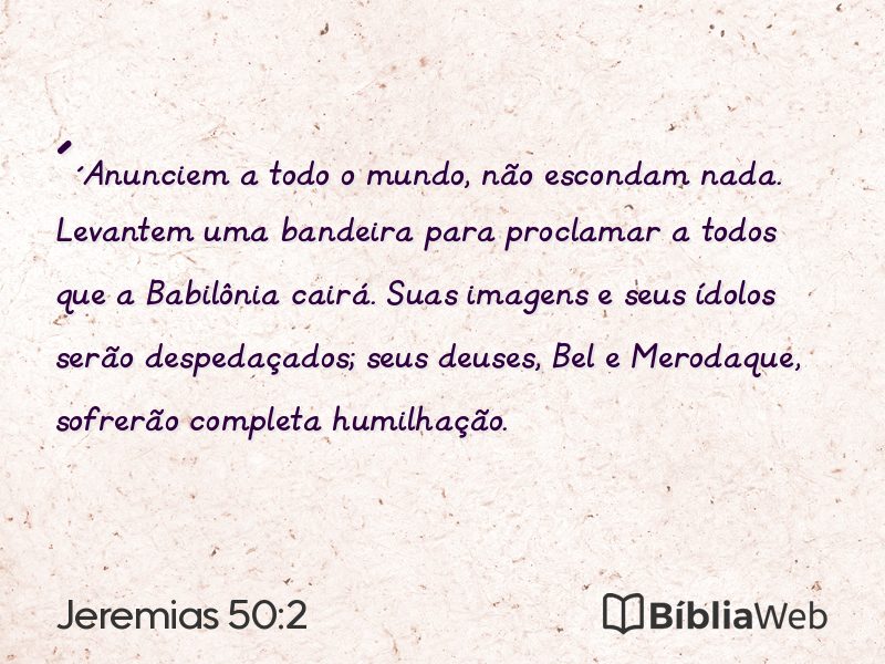 Jeremias 50:2 em imagem para compartilhar