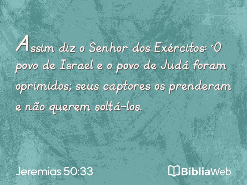 Jeremias 50:33 em imagem para compartilhar