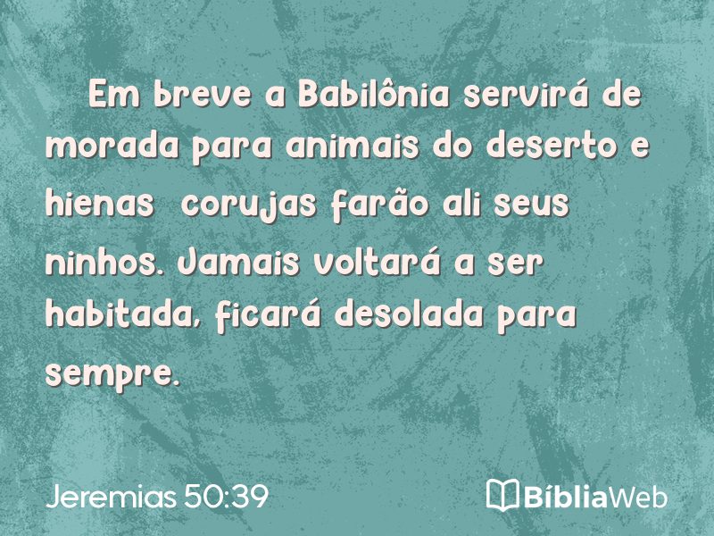 Jeremias 50:39 em imagem para compartilhar