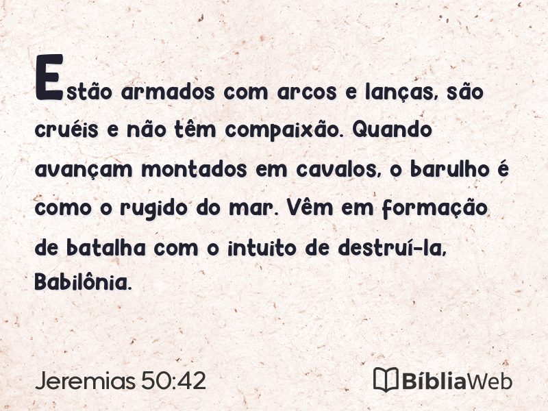 Jeremias 50:42 em imagem para compartilhar