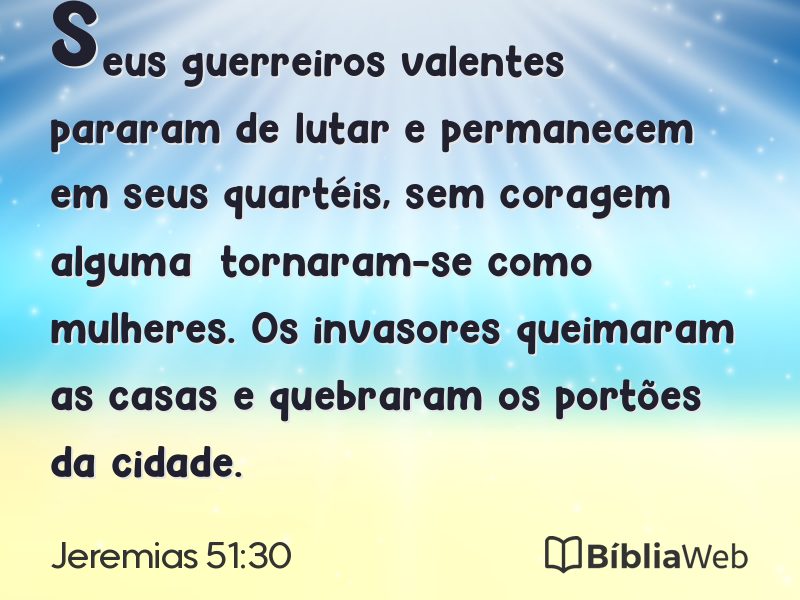 Jeremias 51:30 em imagem para compartilhar