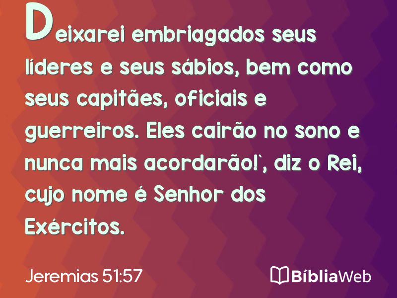 Jeremias 51:57 em imagem para compartilhar