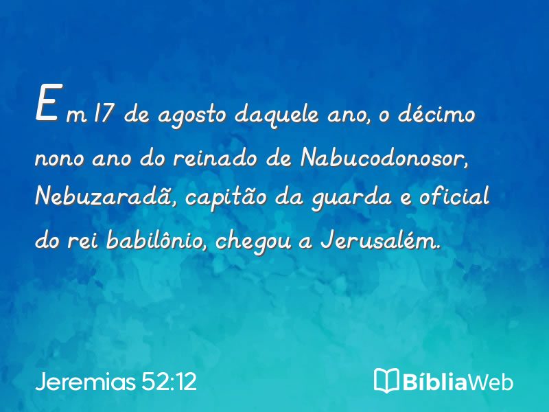 Jeremias 52:12 em imagem para compartilhar