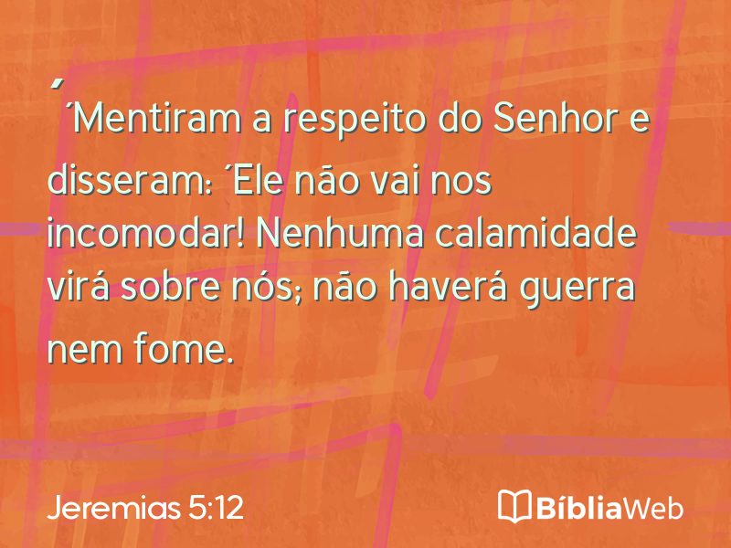 Jeremias 5:12 em imagem para compartilhar