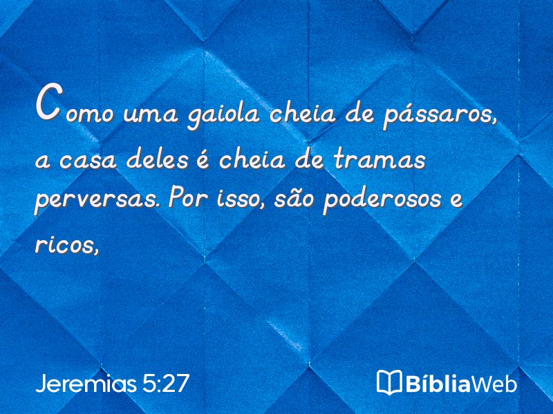 Jeremias 5:27 em imagem para compartilhar