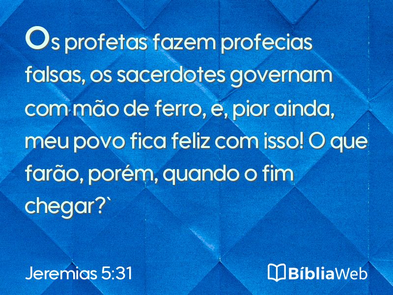 Jeremias 5:31 em imagem para compartilhar