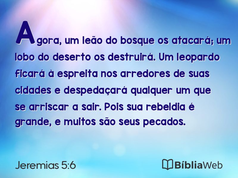 Jeremias 5:6 em imagem para compartilhar