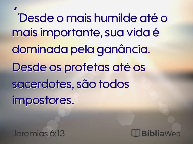 Jeremias 6:13 em imagem para compartilhar
