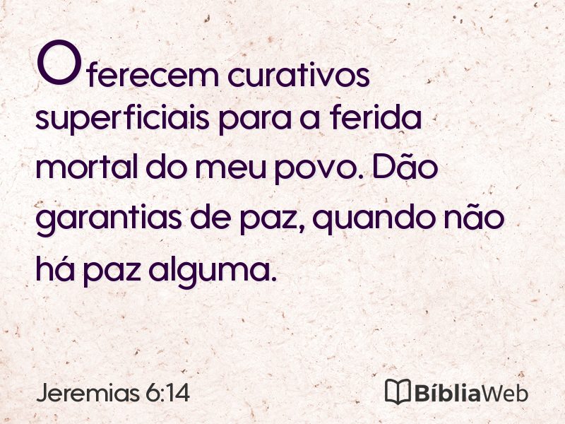 Jeremias 6:14 em imagem para compartilhar