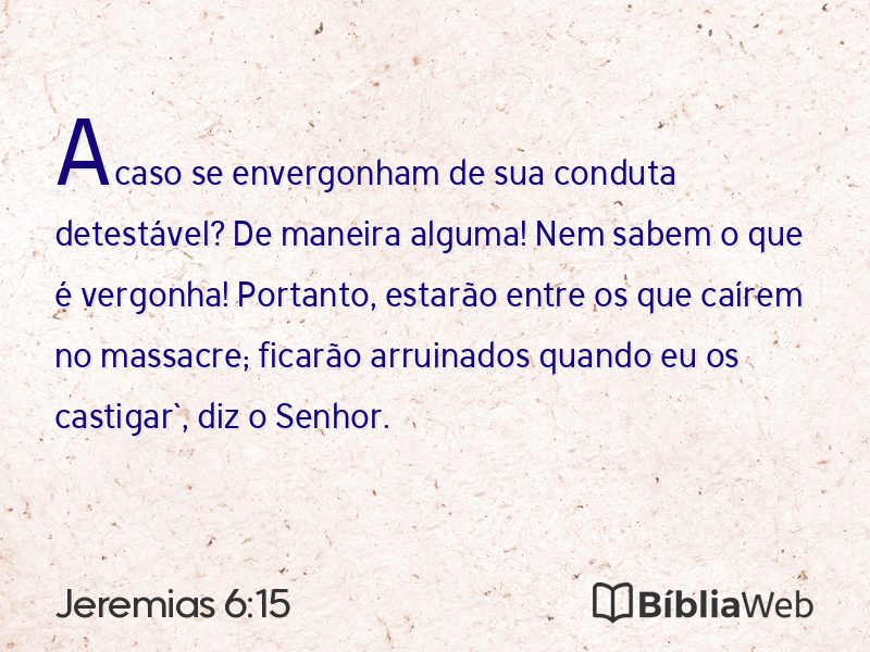 Jeremias 6:15 em imagem para compartilhar