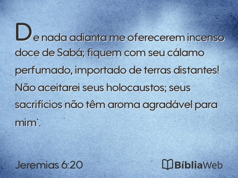 Jeremias 6:20 em imagem para compartilhar
