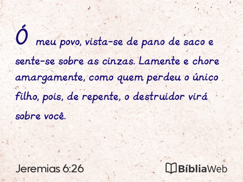 Jeremias 6:26 em imagem para compartilhar