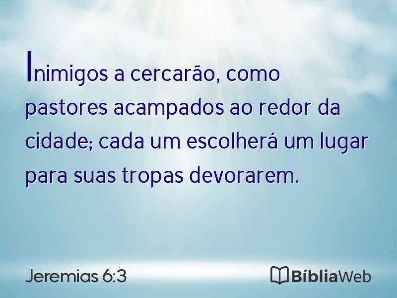 Jeremias 6:3 em imagem para compartilhar