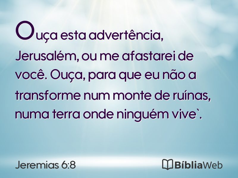 Jeremias 6:8 em imagem para compartilhar