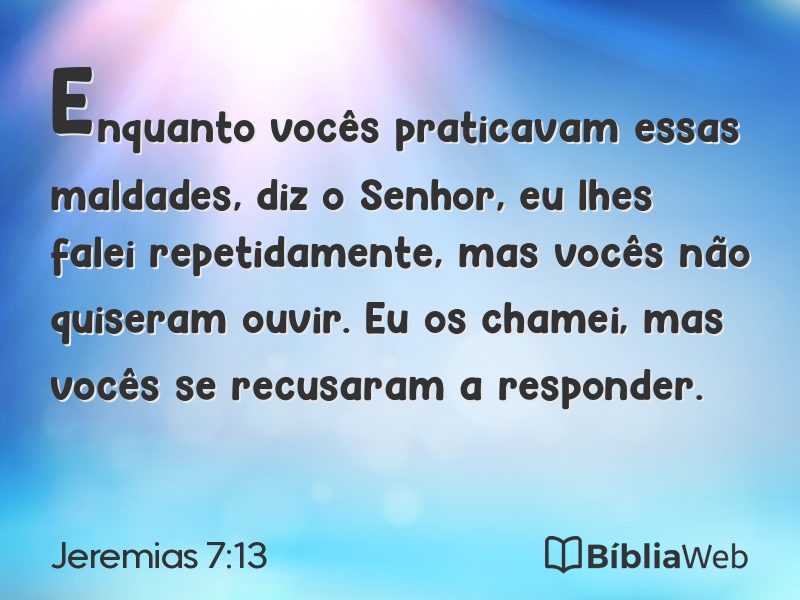 Jeremias 7:13 em imagem para compartilhar