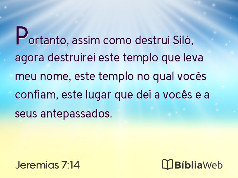 Jeremias 7:14 em imagem para compartilhar
