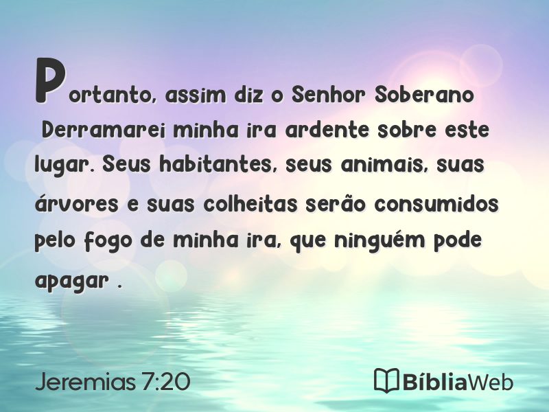 Jeremias 7:20 em imagem para compartilhar