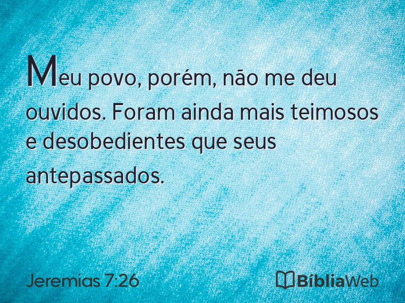 Jeremias 7:26 em imagem para compartilhar