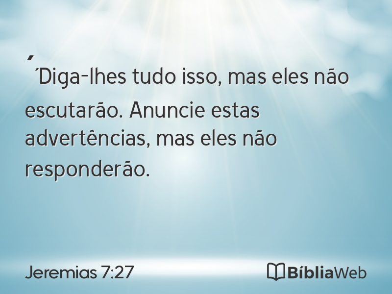 Jeremias 7:27 em imagem para compartilhar