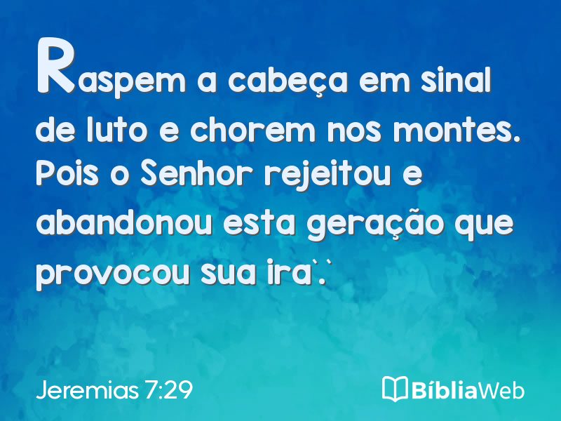 Jeremias 7:29 em imagem para compartilhar
