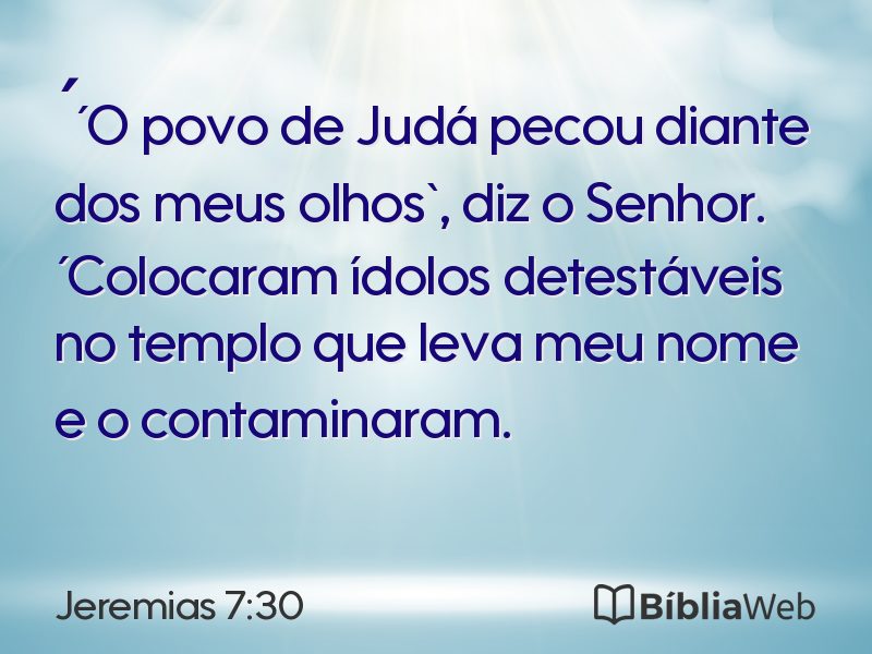 Jeremias 7:30 em imagem para compartilhar