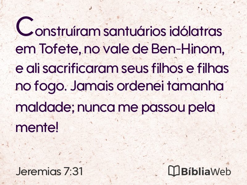 Jeremias 7:31 em imagem para compartilhar
