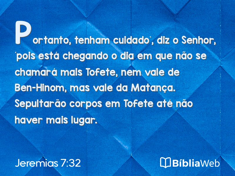 Jeremias 7:32 em imagem para compartilhar