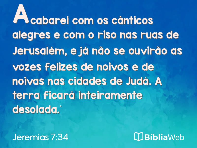 Jeremias 7:34 em imagem para compartilhar