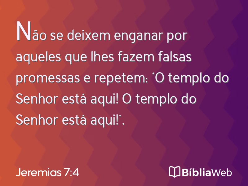 Jeremias 7:4 em imagem para compartilhar