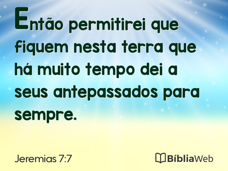 Jeremias 7:7 em imagem para compartilhar