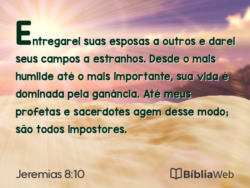 Jeremias 8:10 em imagem para compartilhar