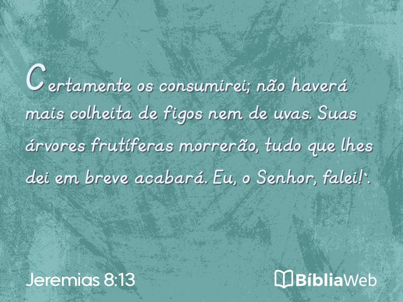 Jeremias 8:13 em imagem para compartilhar
