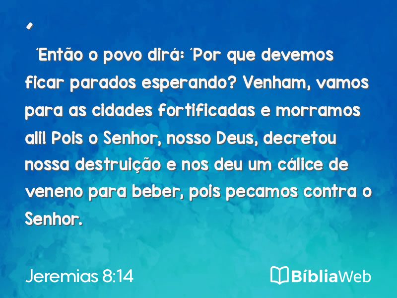 Jeremias 8:14 em imagem para compartilhar