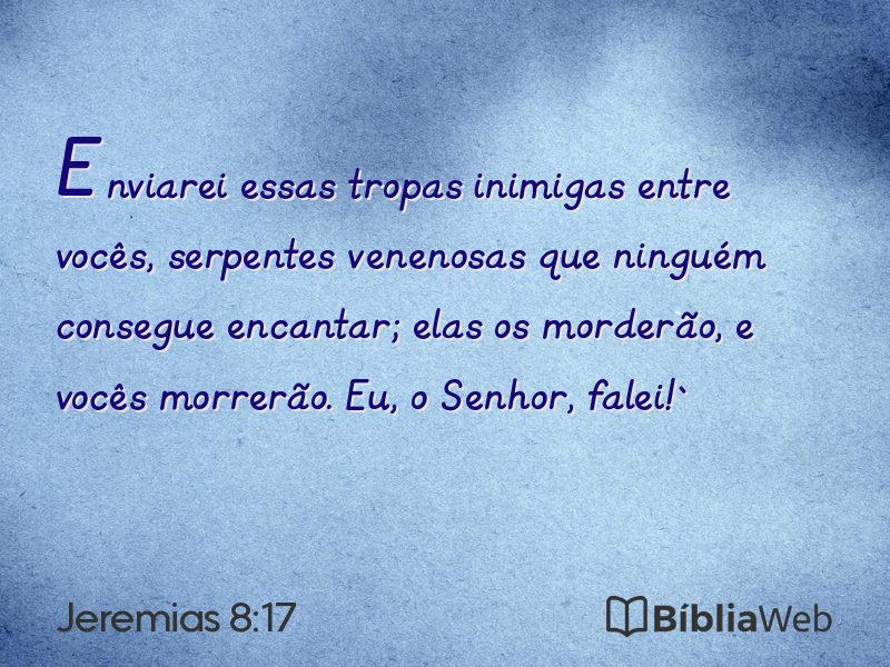 Jeremias 8:17 em imagem para compartilhar