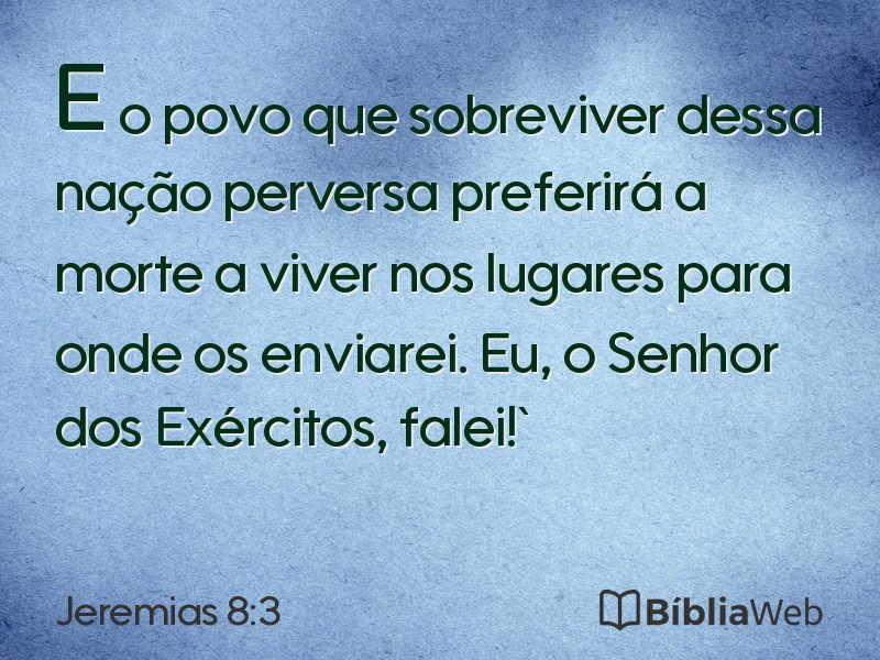 Jeremias 8:3 em imagem para compartilhar