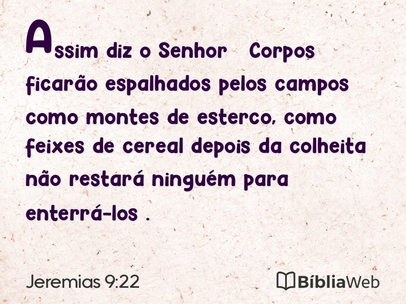 Jeremias 9:22 em imagem para compartilhar