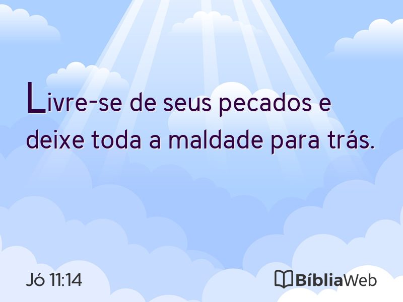 Jó 11:14 em imagem para compartilhar