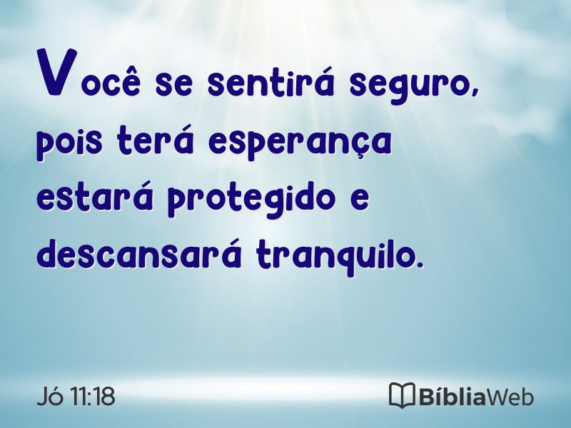 Jó 11:18 em imagem para compartilhar
