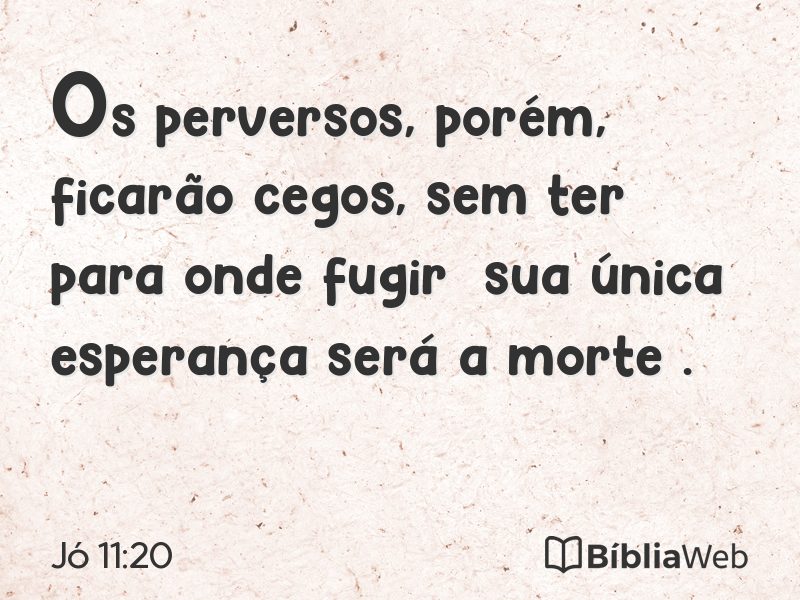 Jó 11:20 em imagem para compartilhar