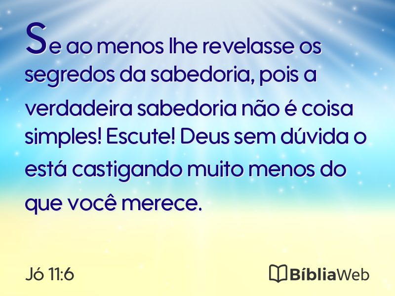 Jó 11:6 em imagem para compartilhar