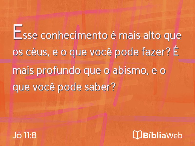 Jó 11:8 em imagem para compartilhar