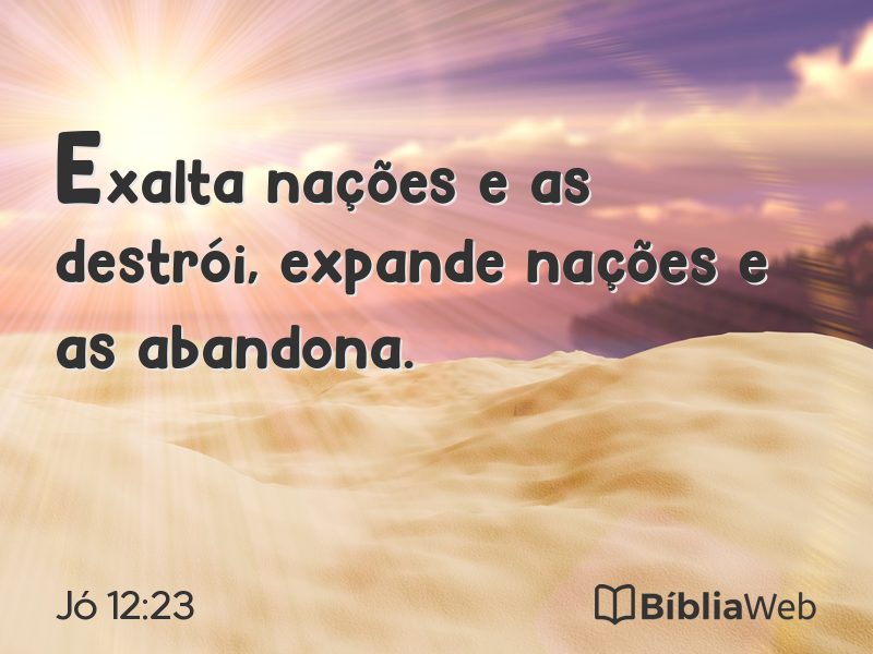 Jó 12:23 em imagem para compartilhar