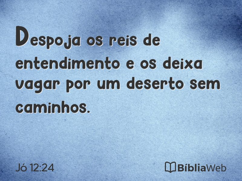 Jó 12:24 em imagem para compartilhar