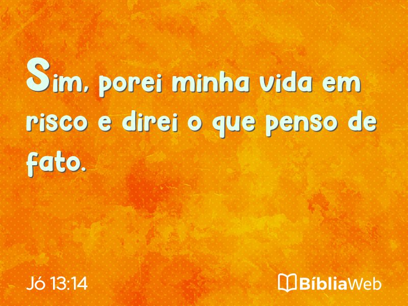 Jó 13:14 em imagem para compartilhar