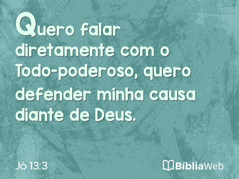Jó 13:3 em imagem para compartilhar