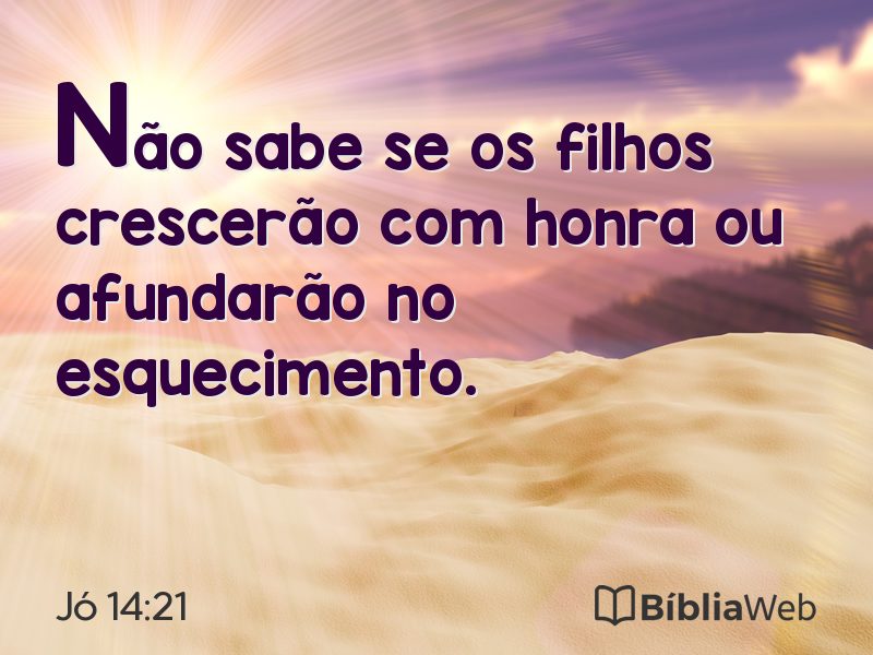 Jó 14:21 em imagem para compartilhar
