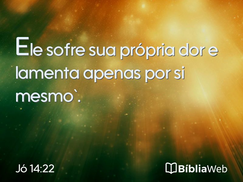 Jó 14:22 em imagem para compartilhar