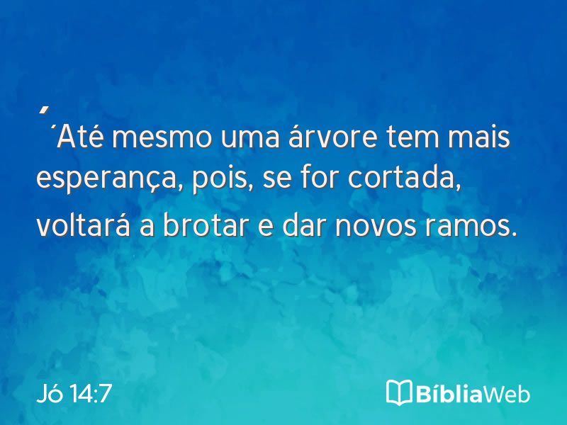 Jó 14:7 em imagem para compartilhar